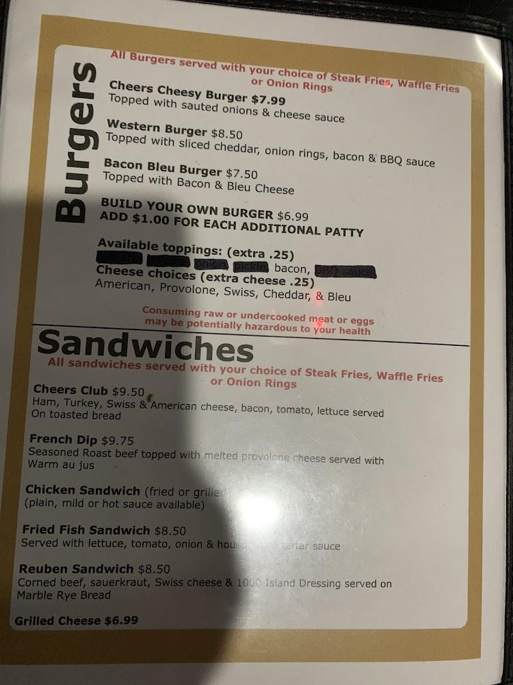 Cheers Bar & Grill Menu image 2